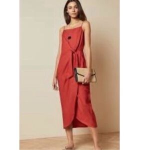 NWT Ted Baker lanni Red Sleeveless Wrap Midi Dress Sz US 6 OR Ted Sz 2